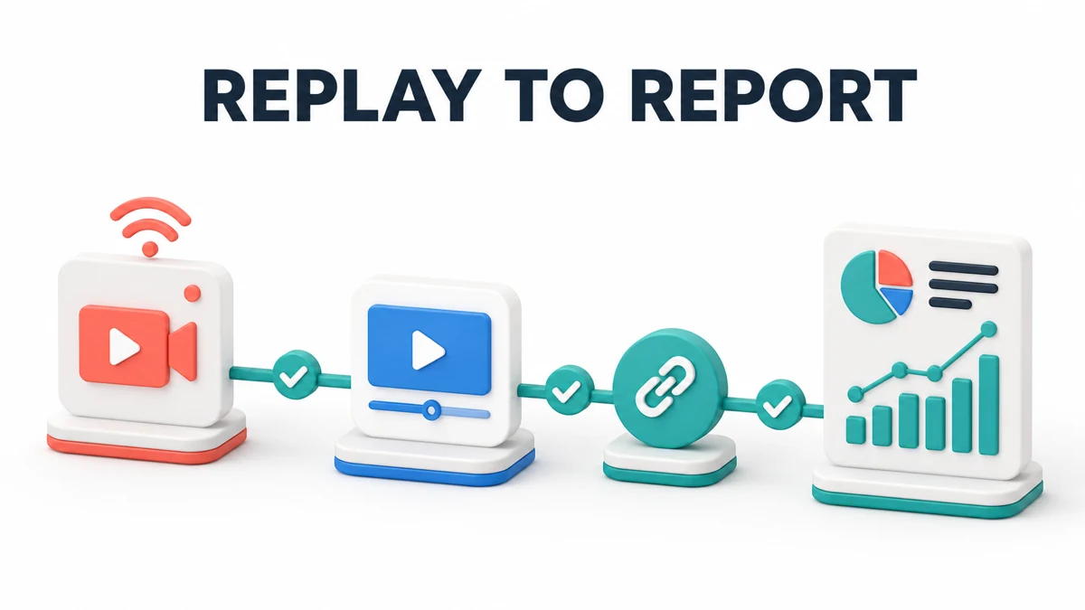 Audit path from live stream to replay and commission report