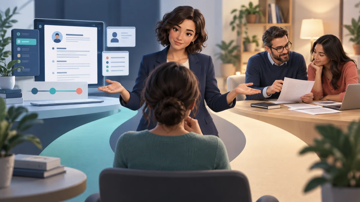 Career coach and client reviewing two different resume support workflows