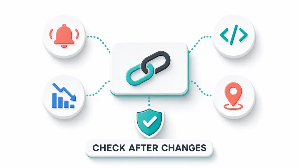 Affiliate link maintenance calendar showing scheduled reviews event triggers owners and evidence