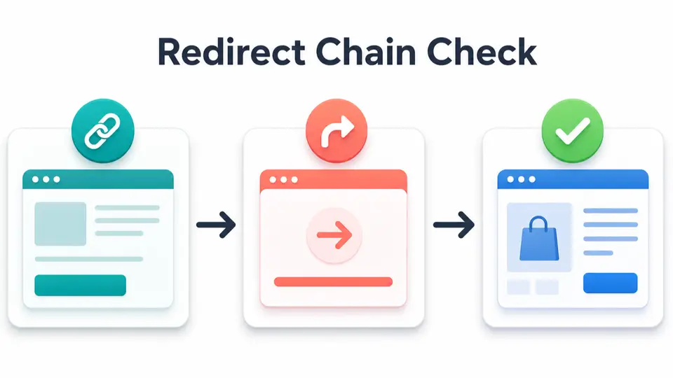 Affiliate redirect audit flow from public placement through redirect hops to the verified merchant destination