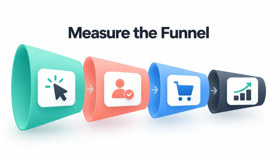 Affiliate program measurement funnel from click to approved customer