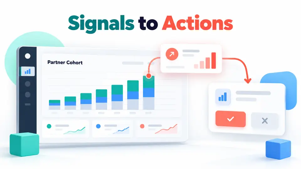 Affiliate partner cohort signals mapped to a review action