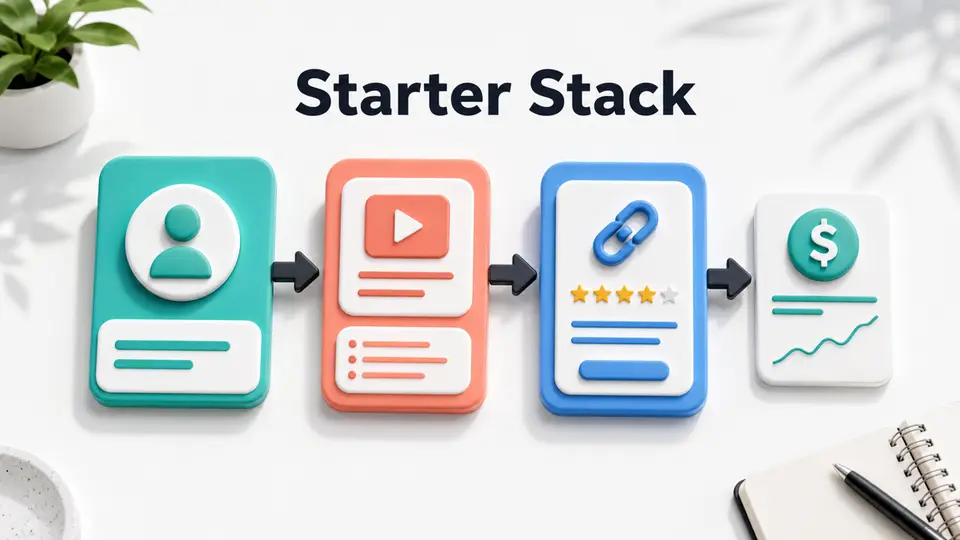 Starter stack workflow for affiliate programs without a website