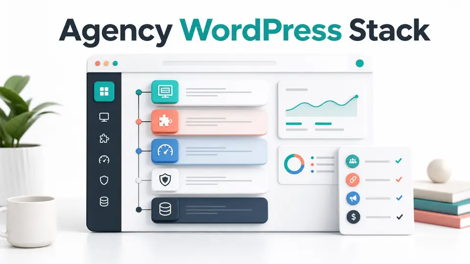Agency WordPress site stack affiliate programs shown as a complete client delivery workflow