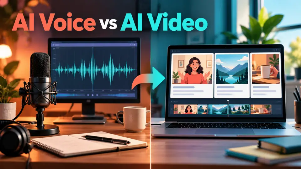 AI Voice vs AI Video comparison for creators choosing an affiliate content path