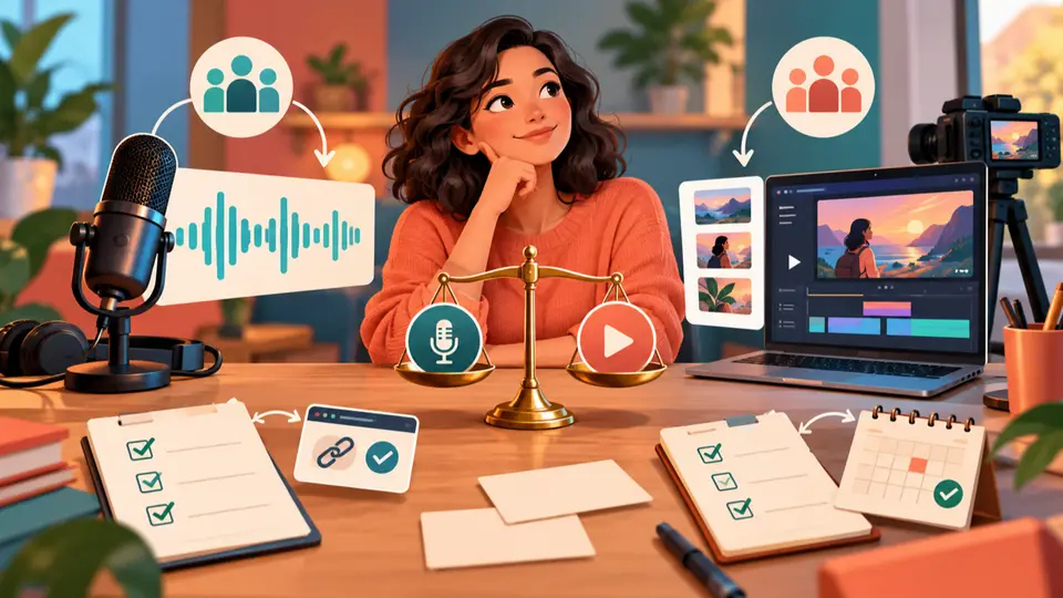 A creator weighs audience fit and tracking evidence for voice and video offers