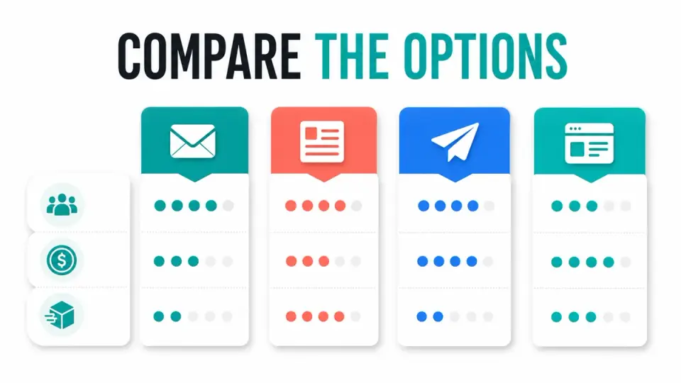 Decision map for newsletter creator, small business, and marketing audiences