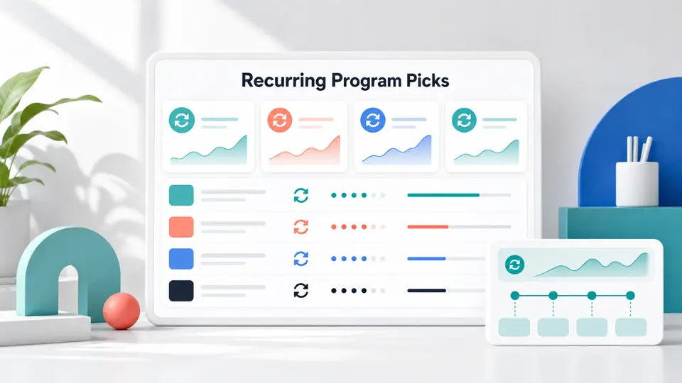 Best recurring affiliate programs shown as clean recurring revenue cards and comparison panels