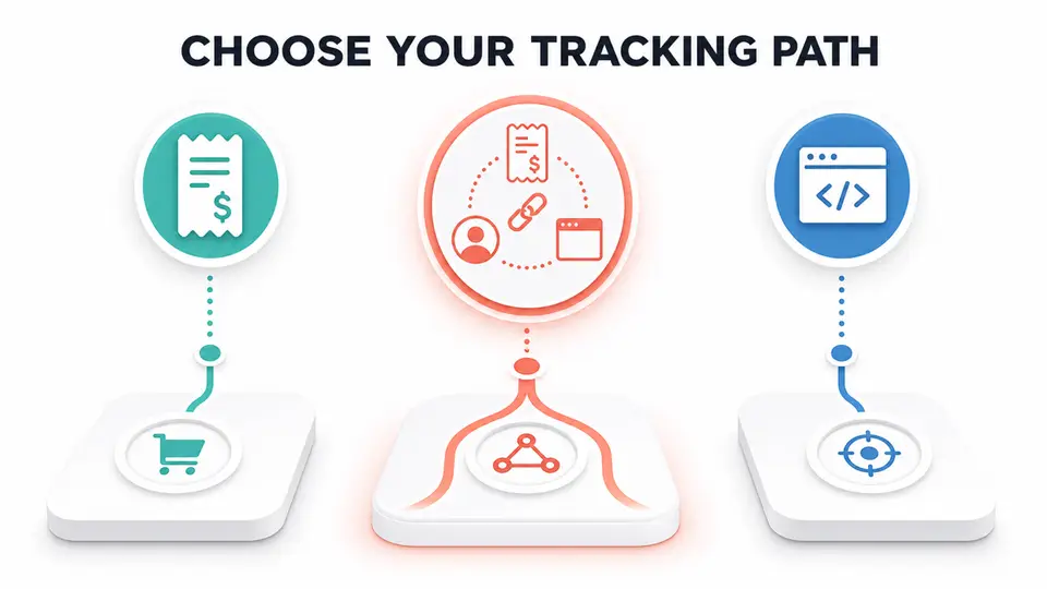 Decision matrix for choosing billing-native, pixel, or hybrid affiliate tracking