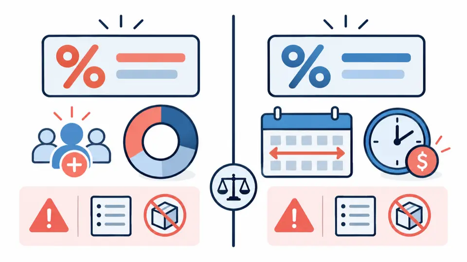 Two affiliate offer panels show commission bases, referral windows, and conditions to verify