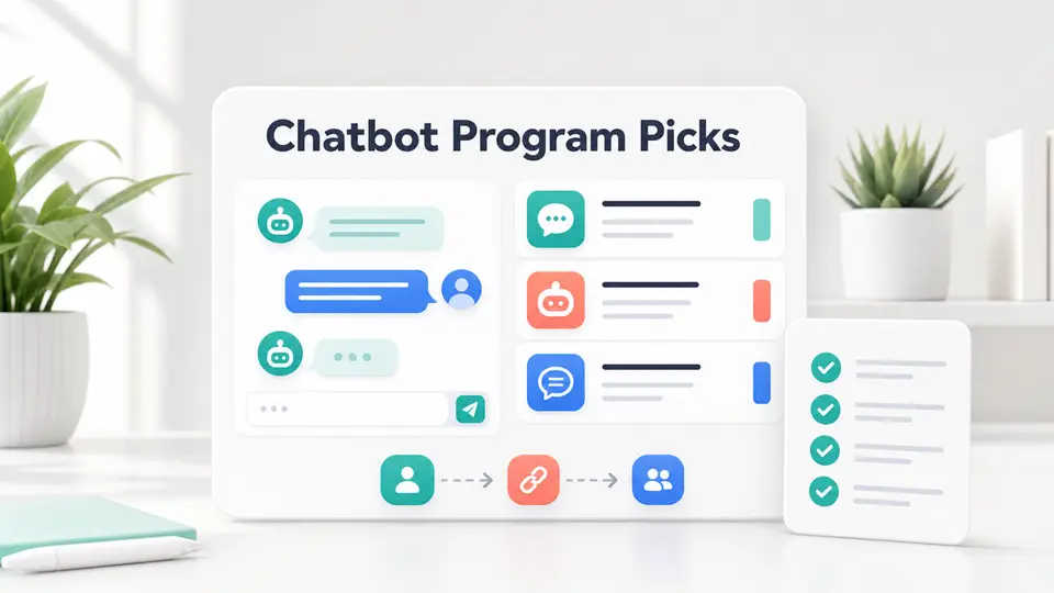 Chatbot affiliate programs 2026 dashboard with conversation and partner cards