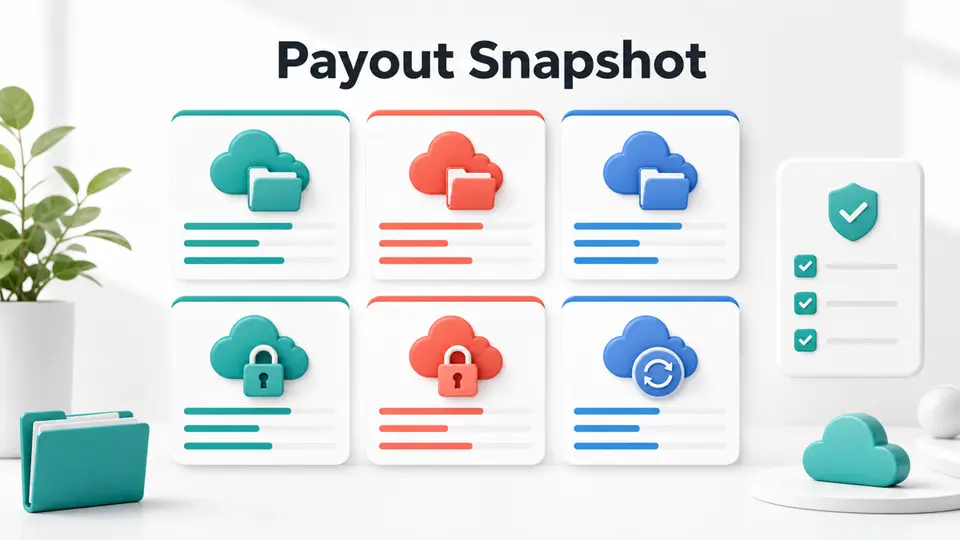 Payout snapshot graphic for cloud storage affiliate programs 2026
