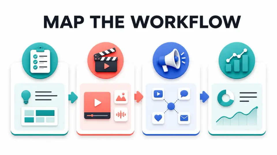 Workflow map for newsletter and video creator affiliate tools