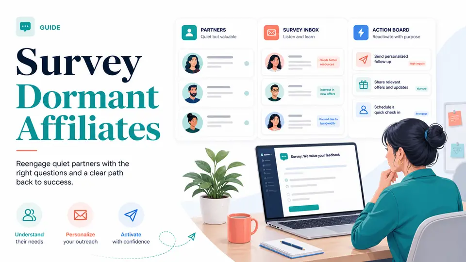 Dormant affiliate survey email templates with partner feedback cards