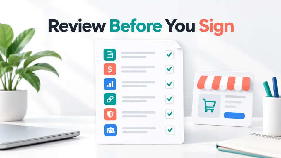 Ecommerce affiliate platform contract checklist for fees, tracking, data and exit terms