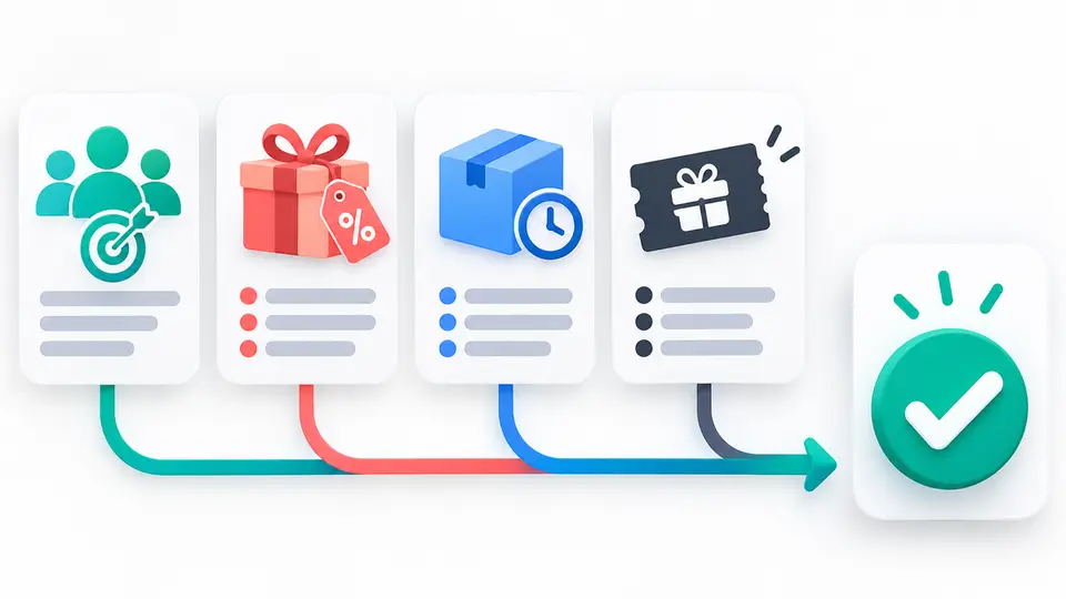 Gift offer review card for audience fit, terms, attribution, and claim freshness