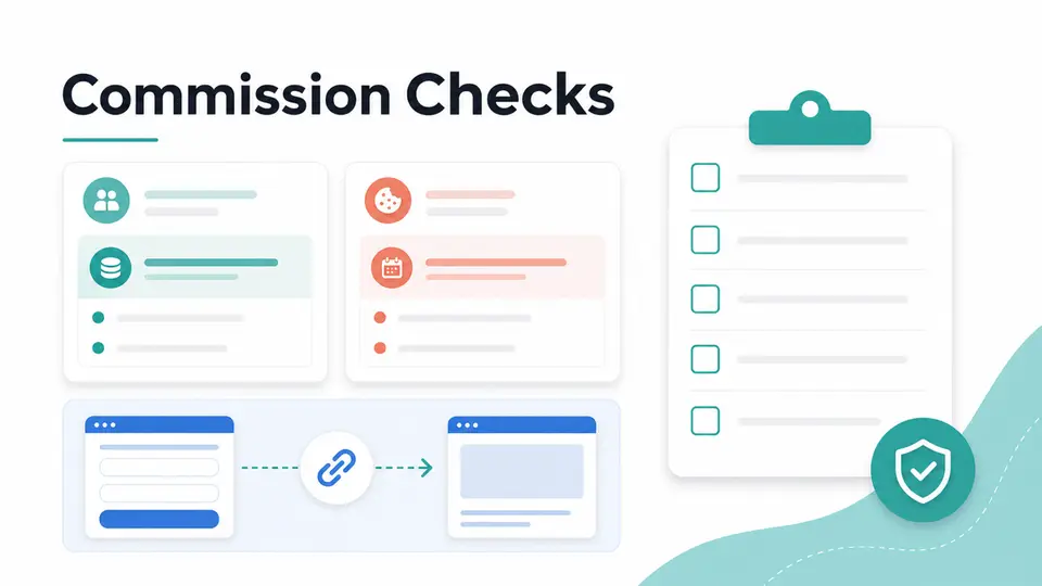 Commission check graphic for form builder affiliate program terms