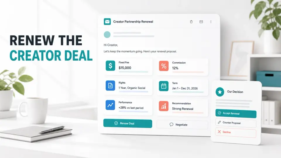 Hybrid creator deal renewal email templates for brand negotiations