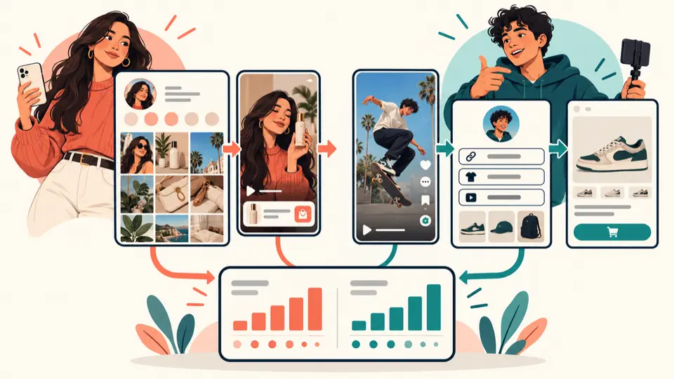 Creator compares native product tags with a profile page and measured affiliate clicks