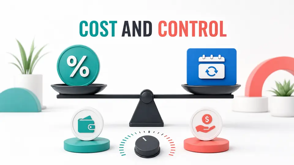 Cost model comparing percentage fees with fixed monthly affiliate software pricing