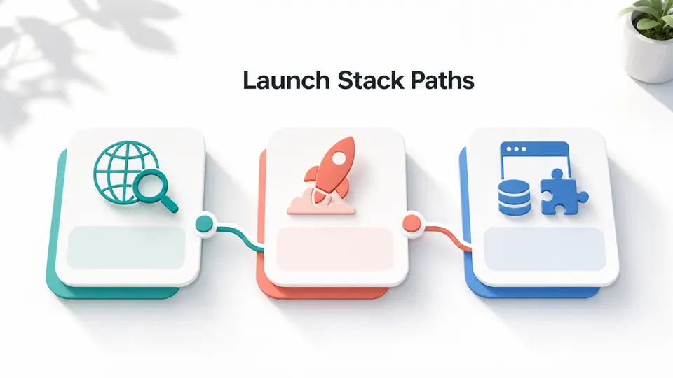 Launch stack paths for domain affiliate content