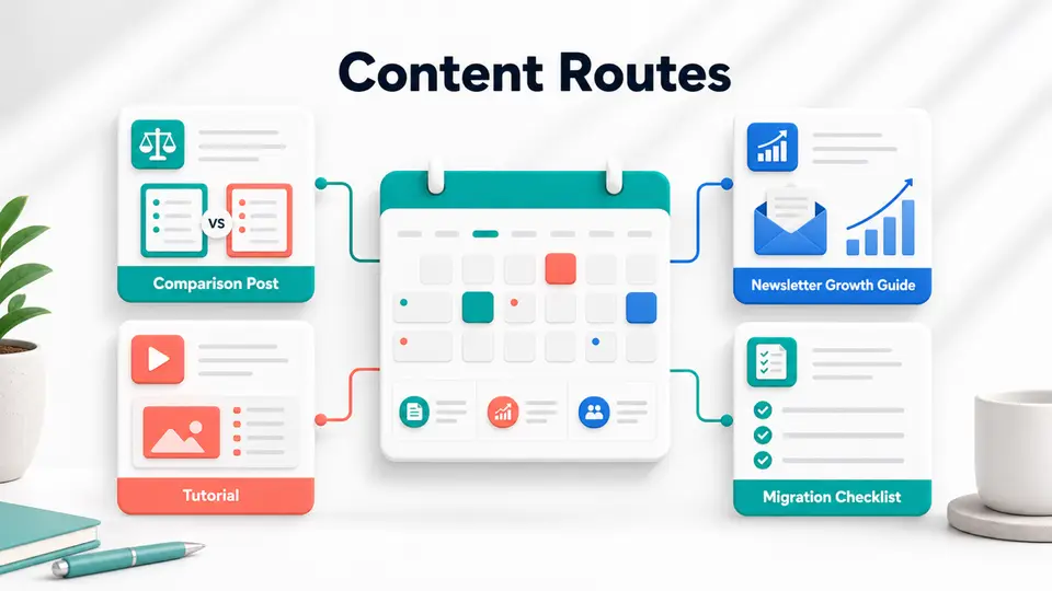 Content routes graphic for newsletter platform affiliate content