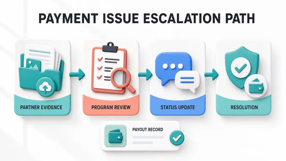 Partner payout issue escalation from evidence to resolution