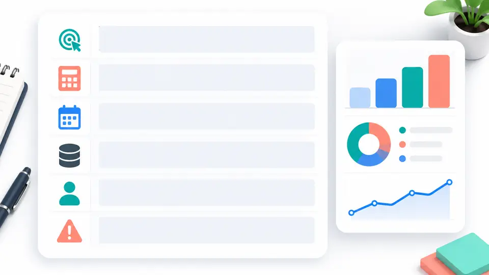 Metric dictionary worksheet showing owner, refresh, version, and limitation fields