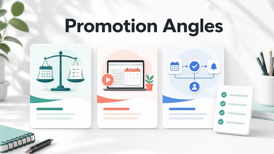 Promotion angles for scheduling affiliate content