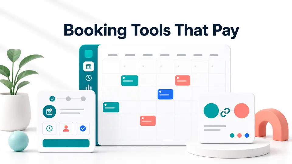 Scheduling tool affiliate programs 2026 hero with abstract calendar and partner cards